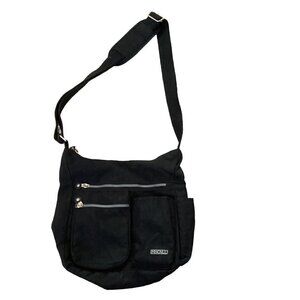 MHCNLL Anti-theft RFID Water-Resistant Nylon Crossbody Travel Bag Black 153F
